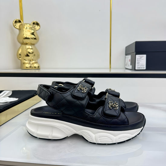 Chanel Casual Velcro Beach Sandals Soft Comfortable Sole