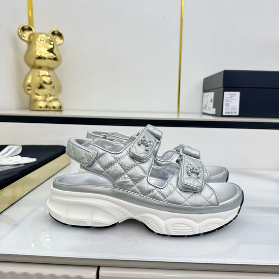 Chanel Casual Velcro Beach Sandals Soft Comfortable Sole