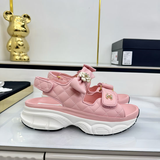 Chanel Casual Velcro Beach Sandals Soft Comfortable Sole