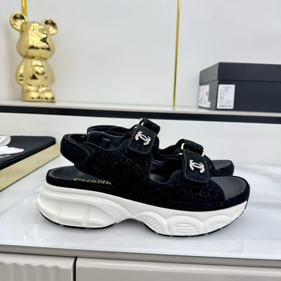 Chanel Casual Velcro Beach Sandals Soft Comfortable Sole