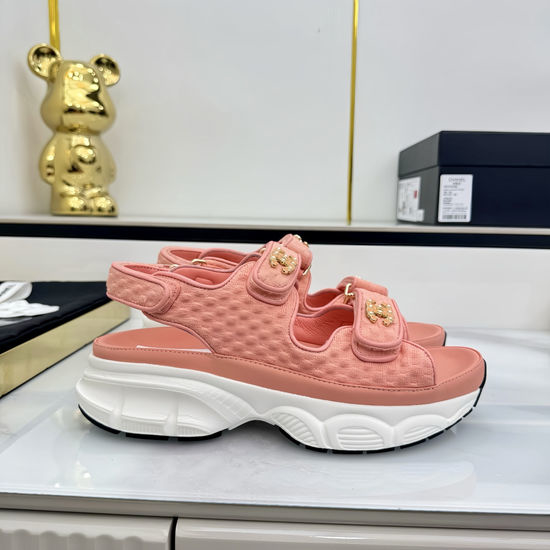 Chanel Premium Leather Upper Casual Comfort Beach Slides