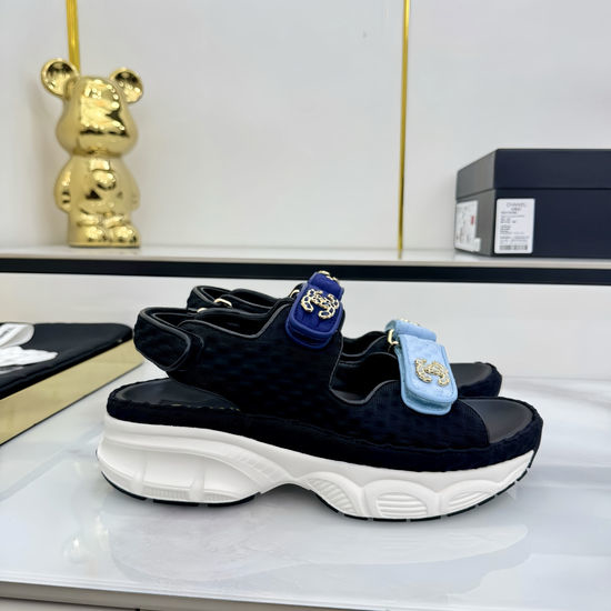 Chanel Premium Leather Upper Casual Comfort Beach Slides