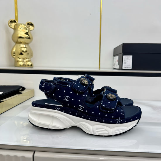 Chanel Premium Leather Upper Casual Comfort Beach Slides