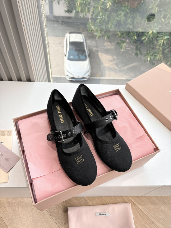 Miu Miu Woven Mesh Bow Ballet Flat Loafer Shoes