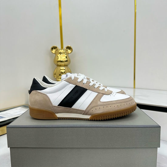 Tom Ford Suede And Leather Stitched Casual Sneakers