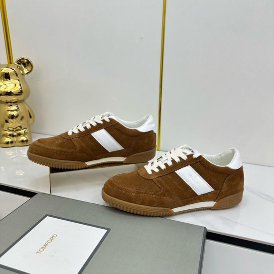 Tom Ford Suede And Leather Stitched Casual Sneakers