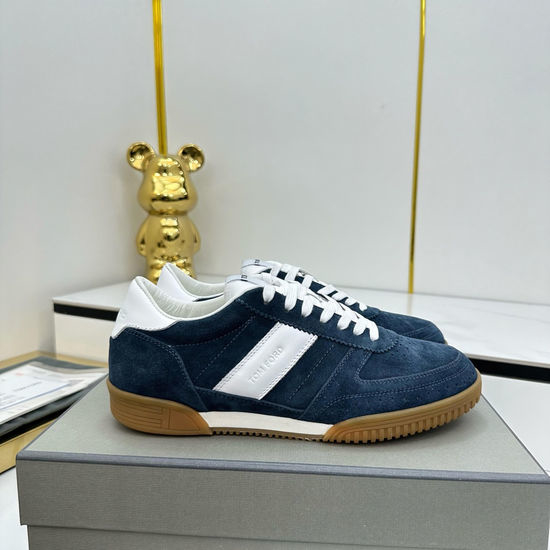 Tom Ford Suede And Leather Stitched Casual Sneakers
