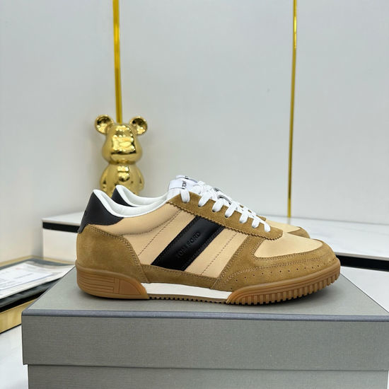 Tom Ford Suede And Leather Stitched Casual Sneakers