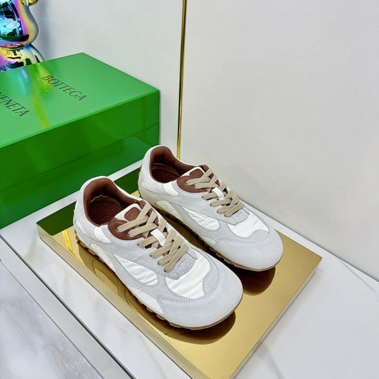 Bottega Veneta Vintage Suede Nylon Casual Sports Shoes With Woven Sole