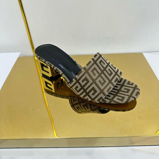Givenchy Chunky Heel Slides Genuine Leather Comfortable Fashion Slippers