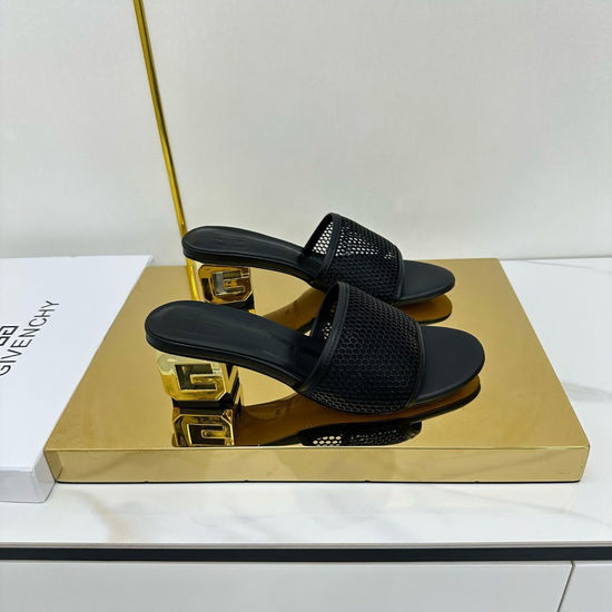 Givenchy Chunky Heel Slides Genuine Leather Comfortable Fashion Slippers