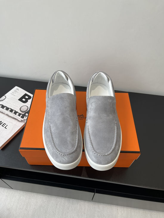Hermes Suede Upper Slip On Casual Sneakers Comfort Daily Shoes