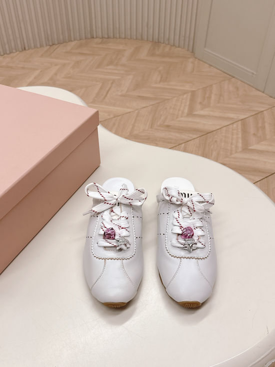 Miu Miu Soft Suede Slip-on Casual Mule Sneakers