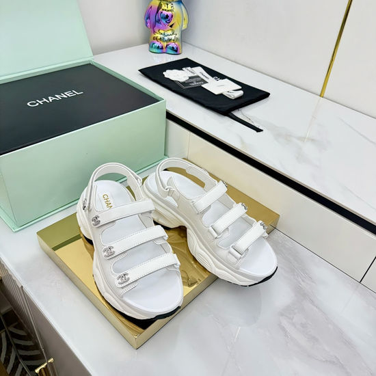 Chanel Casual Velcro Beach Sandals Soft Comfortable Sole