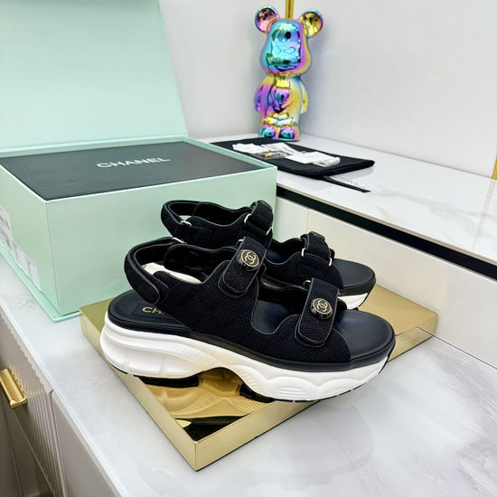 Chanel Casual Velcro Beach Sandals Soft Comfortable Sole
