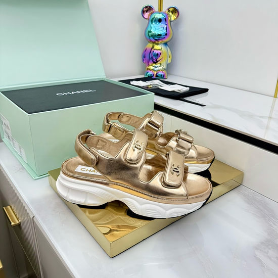 Chanel Casual Velcro Beach Sandals Soft Comfortable Sole