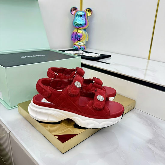 Chanel Casual Velcro Beach Sandals Soft Comfortable Sole