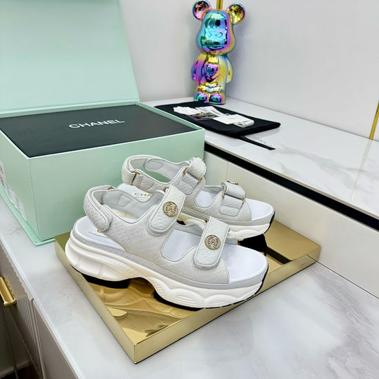 Chanel Casual Velcro Beach Sandals Soft Comfortable Sole
