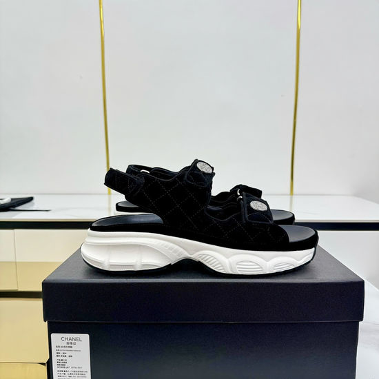 Chanel Casual Velcro Beach Sandals Soft Comfortable Sole