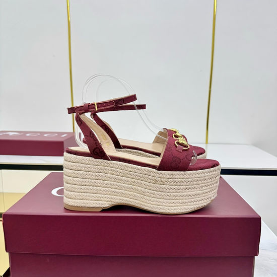 Gucci Canvas Horsebit Buckle Low Heel Dress Sandals