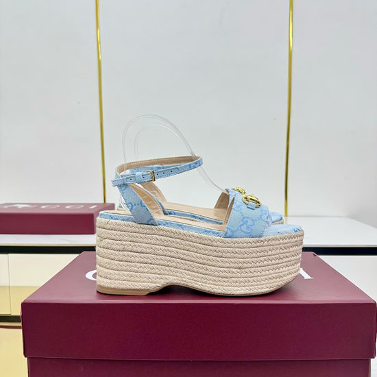 Gucci Canvas Horsebit Buckle Low Heel Dress Sandals