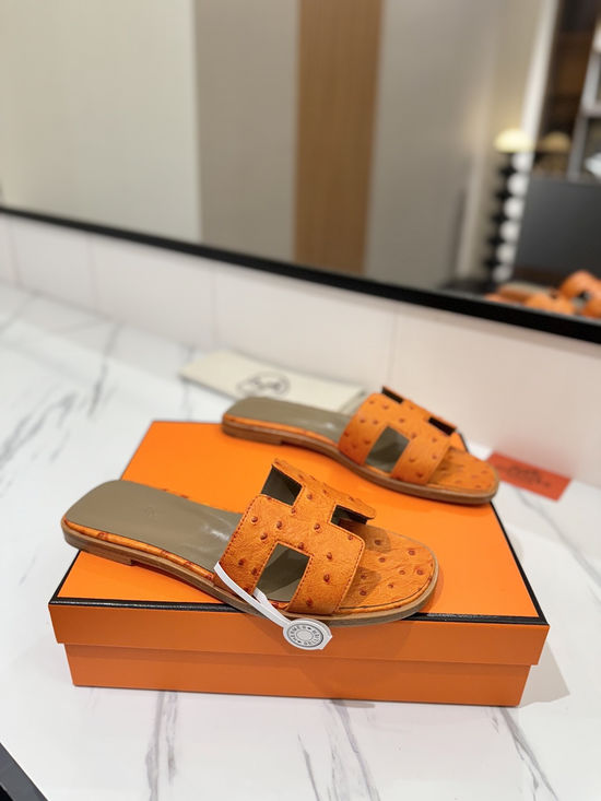 Hermes Premium Ostrich Leather Durable Comfort Dress Shoes