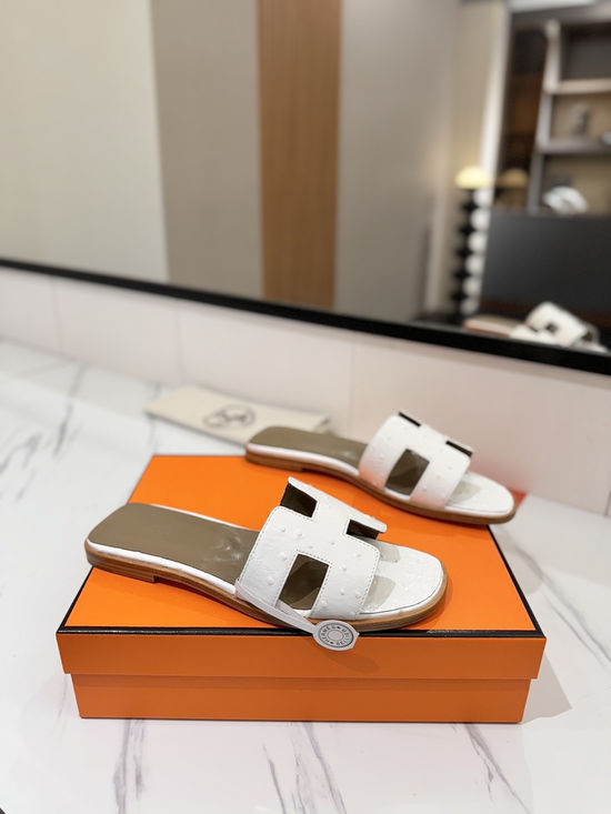 Hermes Premium Ostrich Leather Durable Comfort Dress Shoes