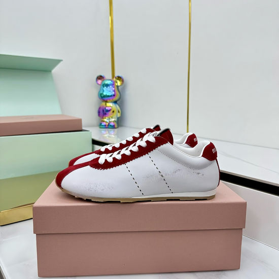 Miu Miu Vintage Casual Leather White Shoes Soft Comfort Sole