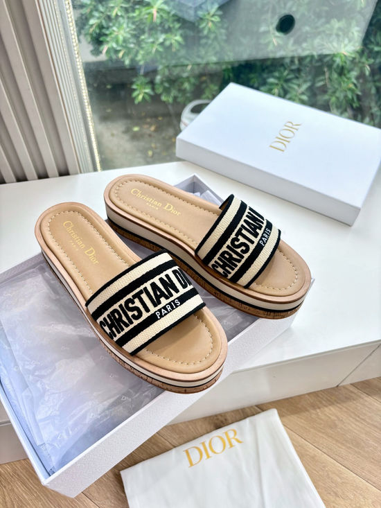 Christian Dior Classic Embroidered Loafers With Elegant Logo Buckle