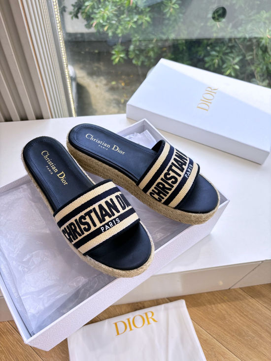 Christian Dior Classic Embroidered Loafers With Elegant Logo Buckle