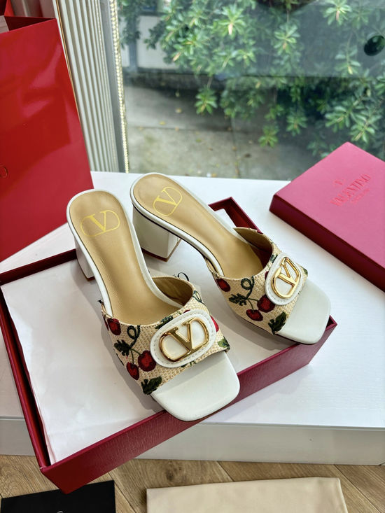 Valentino Vintage Buckle Leather Slides Comfortable Height Boosting
