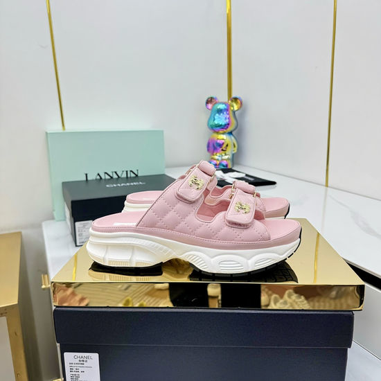 Chanel Casual Velcro Beach Sandals Soft Comfortable Sole