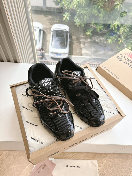 Miu Miu Mesh Panel Lace Up Comfortable Casual Sneakers