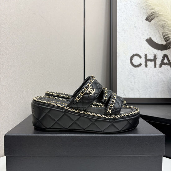 Chanel Quilted Sheepskin Slides with Premium Leather Sole