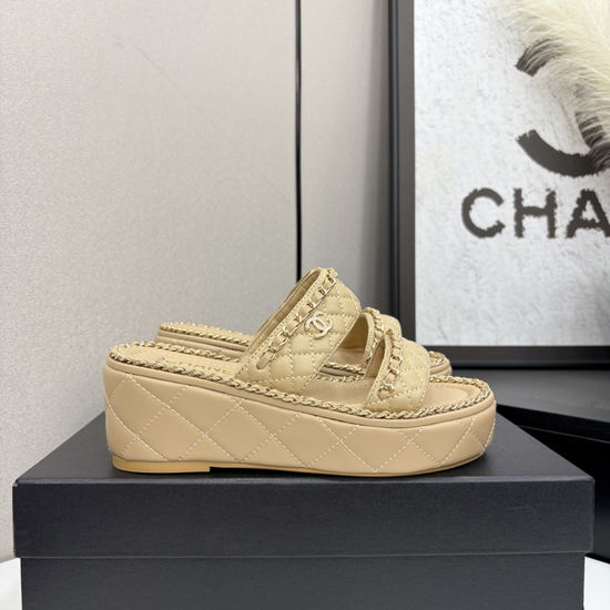 Chanel Quilted Sheepskin Slides with Premium Leather Sole