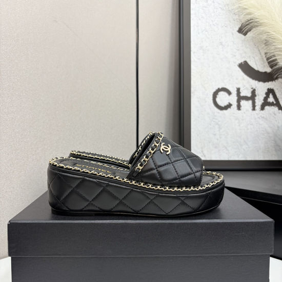 Chanel Quilted Sheepskin Slides with Premium Leather Sole