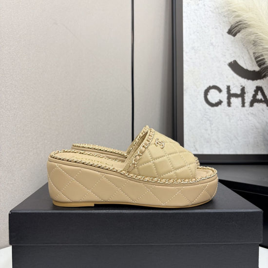 Chanel Quilted Sheepskin Slides with Premium Leather Sole