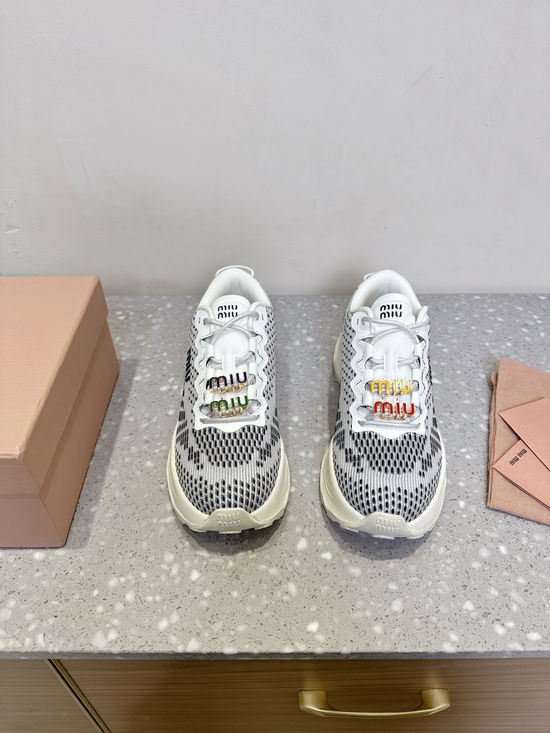 Miu Miu Breathable Platform Sneakers Lightweight Casual Sports Shoes