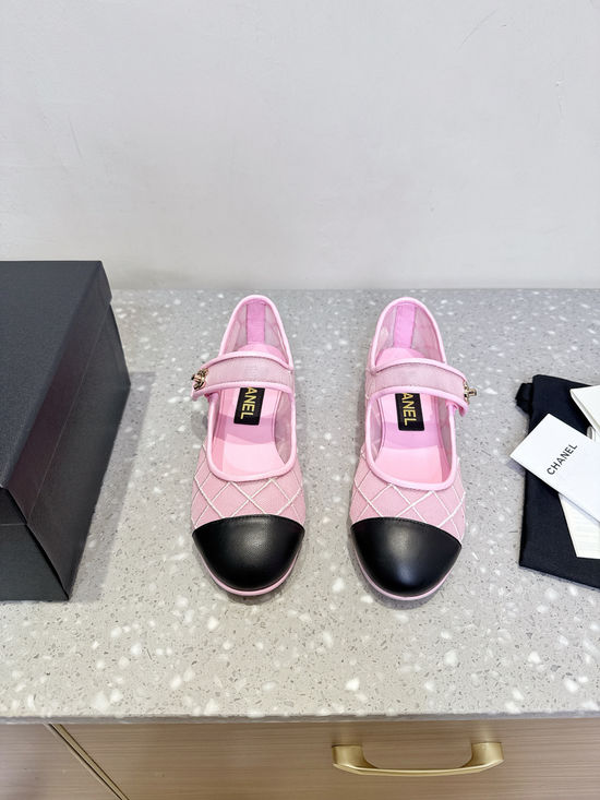 Chanel Mesh Breathable Mary Jane Ballet Flats