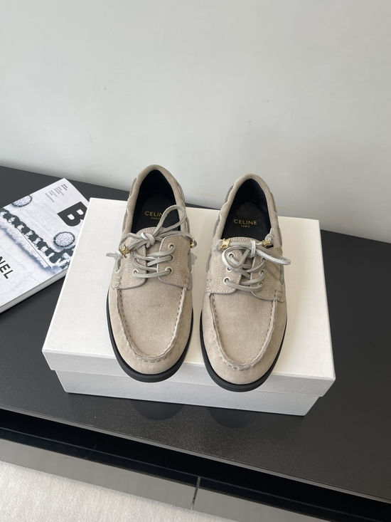 Celine Classic Slip On Leather Loafers with Decorative Buckle