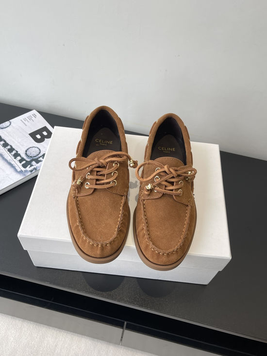 Celine Classic Slip On Leather Loafers with Decorative Buckle
