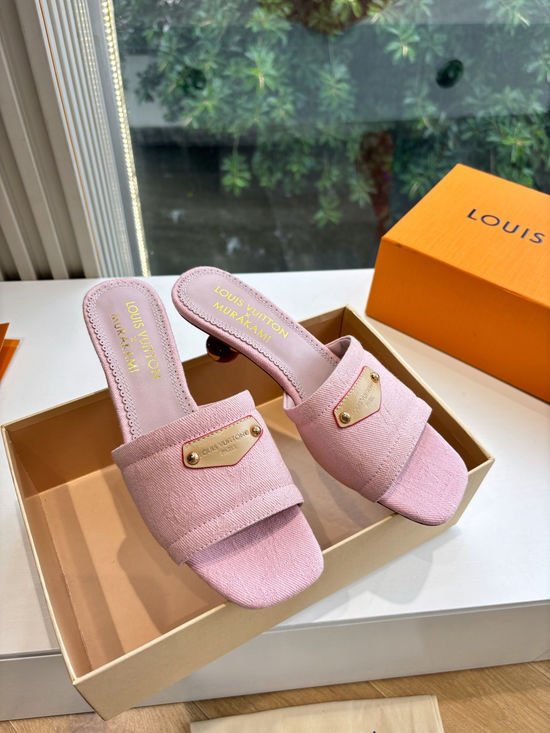 Louis Vuitton Cherry Decor Bow Flat Slide Sandals Premium Grade