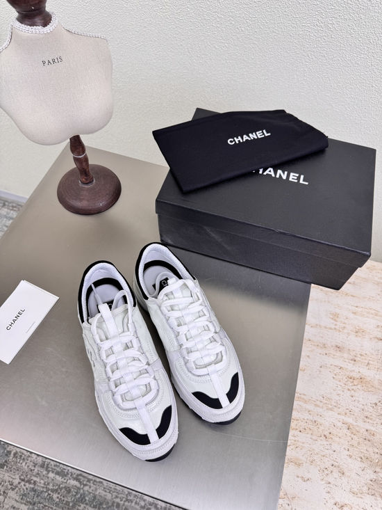 Chanel White Embroidered Round Toe Casual Flat Shoes Premium Quality