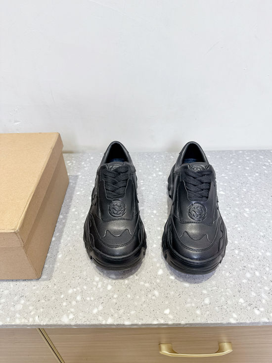Manolo Blahnik Premium Thick Sole Casual Leather Sneakers Comfortable