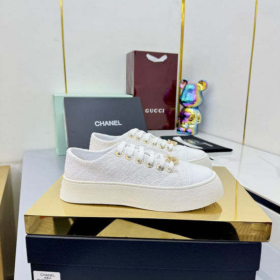 Chanel Genuine Leather Upper Sheepskin Lining Casual Premium Sneakers