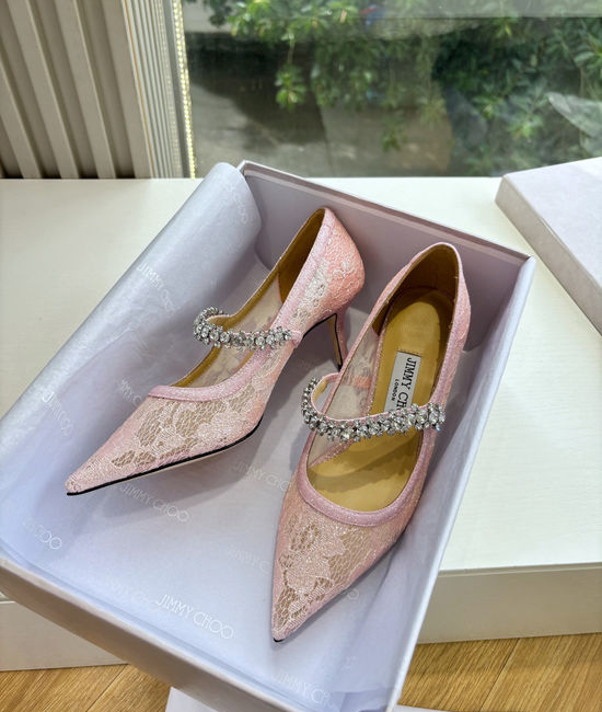 Jimmy Choo Rhinestone Decor Pointed Toe High Heel Dress Shoes