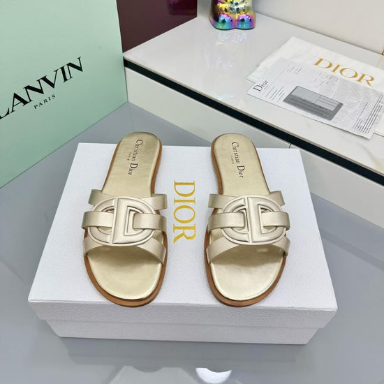 Christian Dior Genuine Leather Sole Versatile Comfortable Flat Sandals