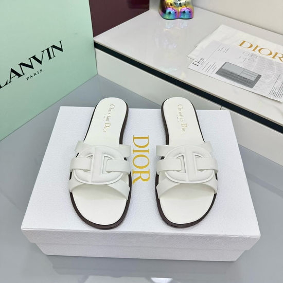 Christian Dior Genuine Leather Sole Versatile Comfortable Flat Sandals