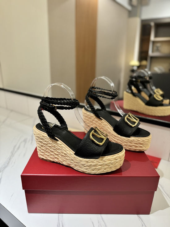 Valentino Cowhide Sandals With Metal Accent Mid Heel
