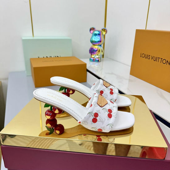 Louis Vuitton Graffiti Print Leather Slippers Soft Lining Non-slip Sole